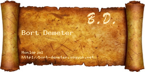 Bort Demeter névjegykártya